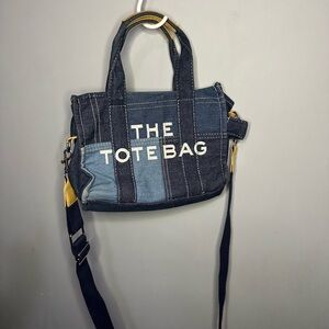 Denim Tote Bag with Strap
